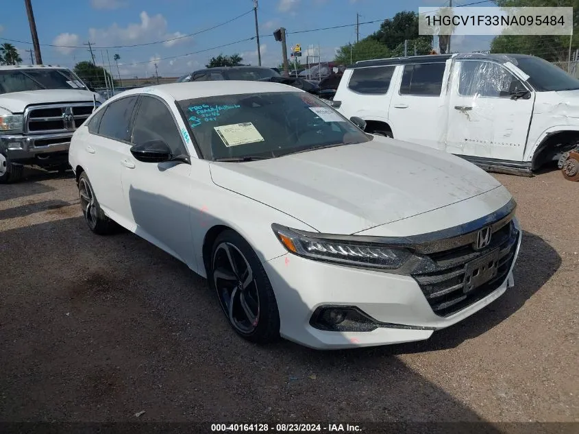 1HGCV1F33NA095484 2022 Honda Accord Sport