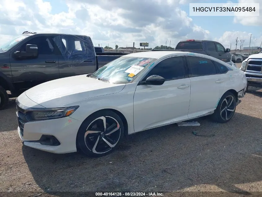 1HGCV1F33NA095484 2022 Honda Accord Sport