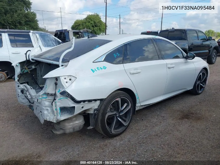 2022 Honda Accord Sport VIN: 1HGCV1F33NA095484 Lot: 40164128