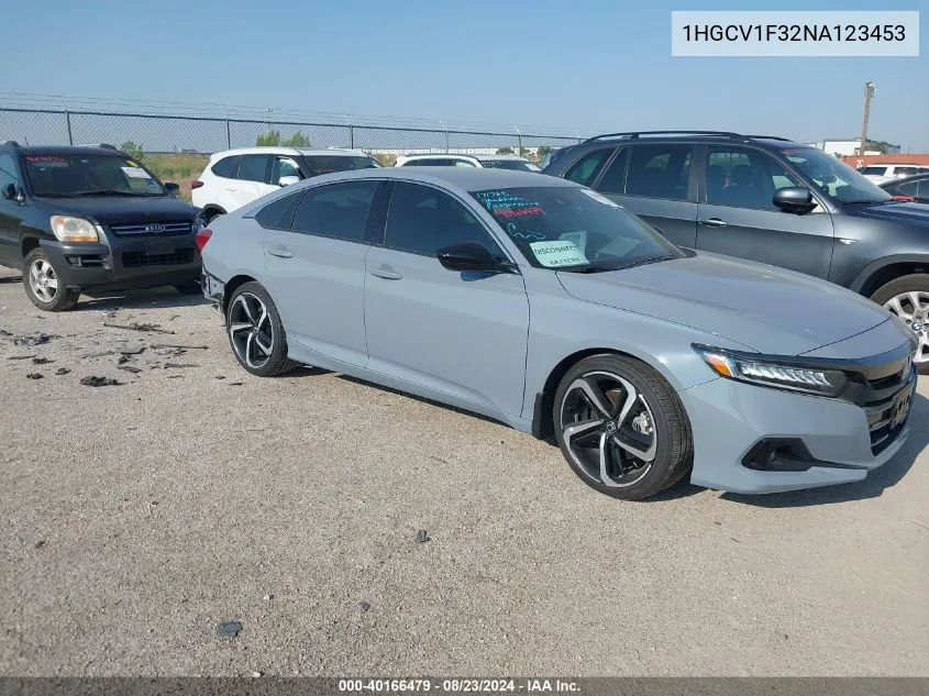 1HGCV1F32NA123453 2022 Honda Accord Sport