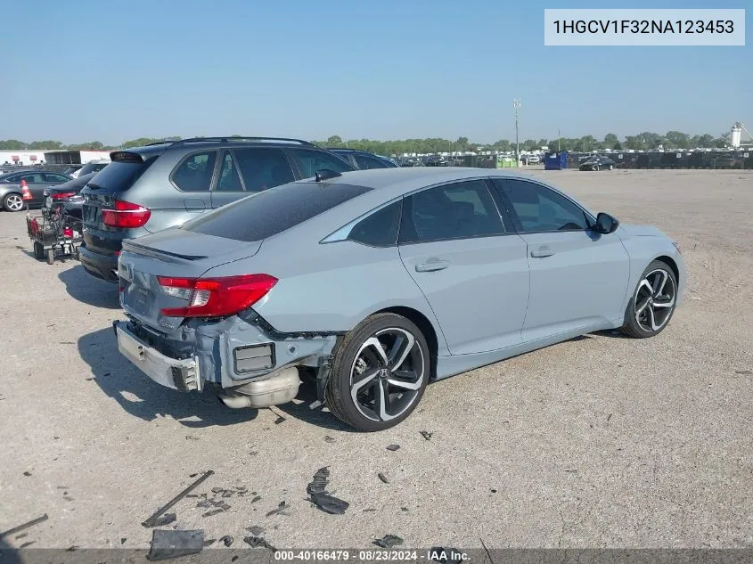 1HGCV1F32NA123453 2022 Honda Accord Sport