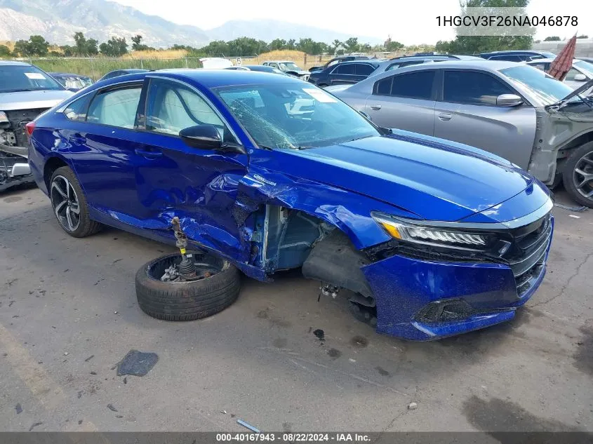 1HGCV3F26NA046878 2022 Honda Accord Hybrid Sport