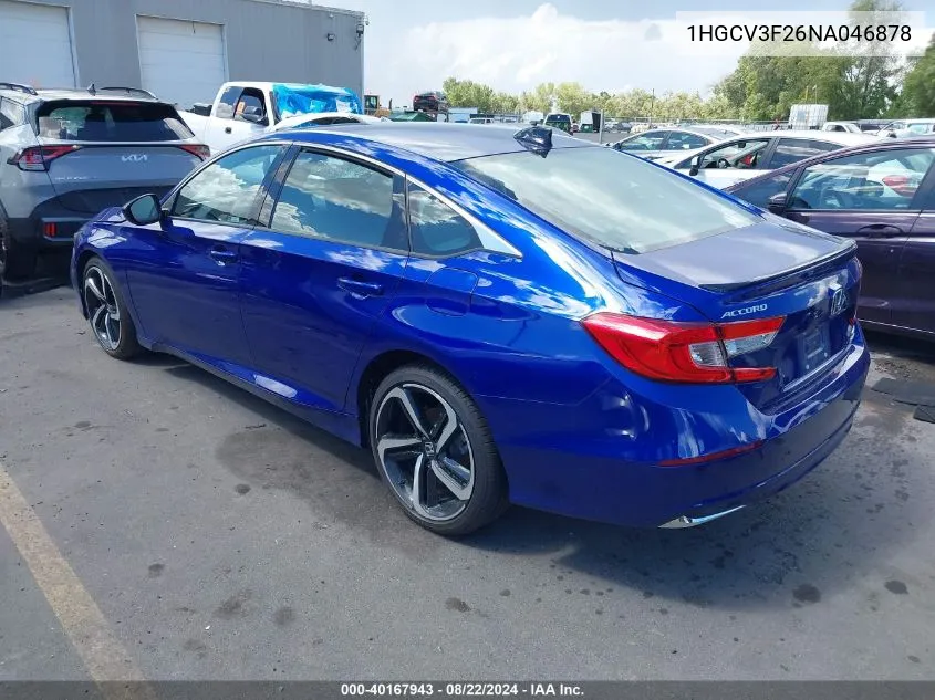 1HGCV3F26NA046878 2022 Honda Accord Hybrid Sport