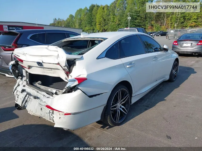 1HGCV3F99NA017744 2022 Honda Accord Hybrid Touring