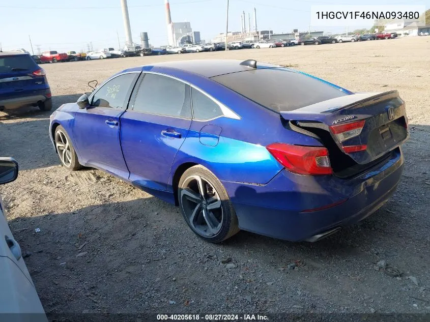 1HGCV1F46NA093480 2022 Honda Accord Sport Special Edition