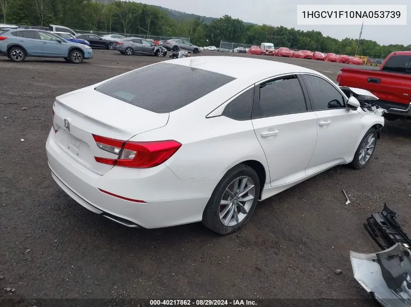 1HGCV1F10NA053739 2022 Honda Accord Lx