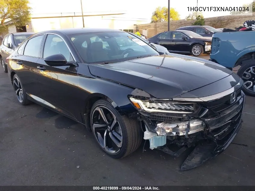 1HGCV1F3XNA041034 2022 Honda Accord Sport