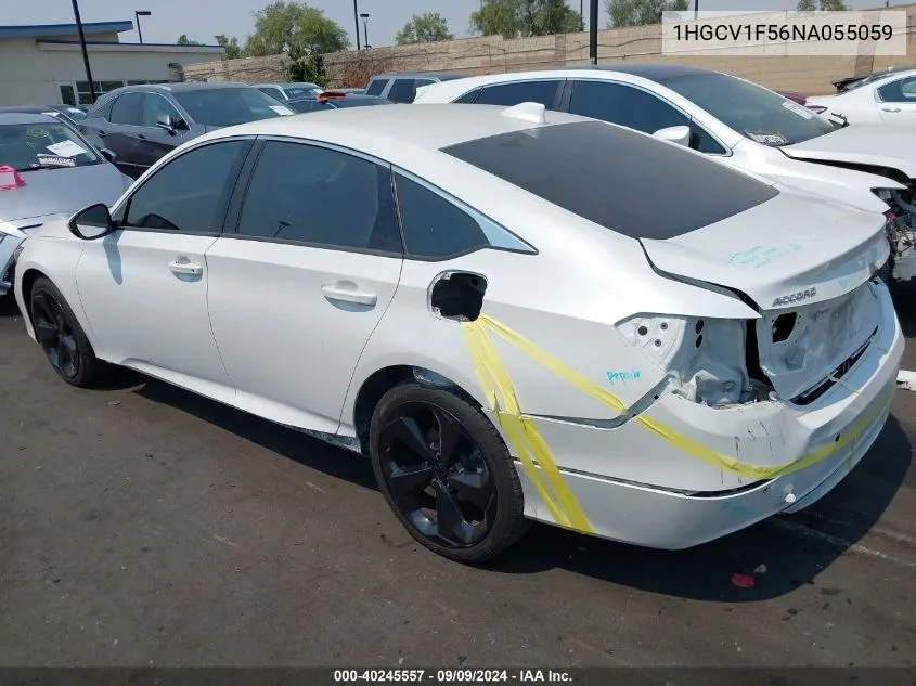 2022 Honda Accord Ex-L VIN: 1HGCV1F56NA055059 Lot: 40245557