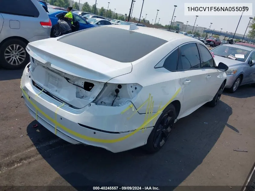 2022 Honda Accord Ex-L VIN: 1HGCV1F56NA055059 Lot: 40245557