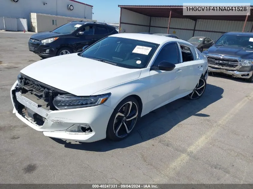 1HGCV1F41NA041528 2022 Honda Accord Sport Special Edition