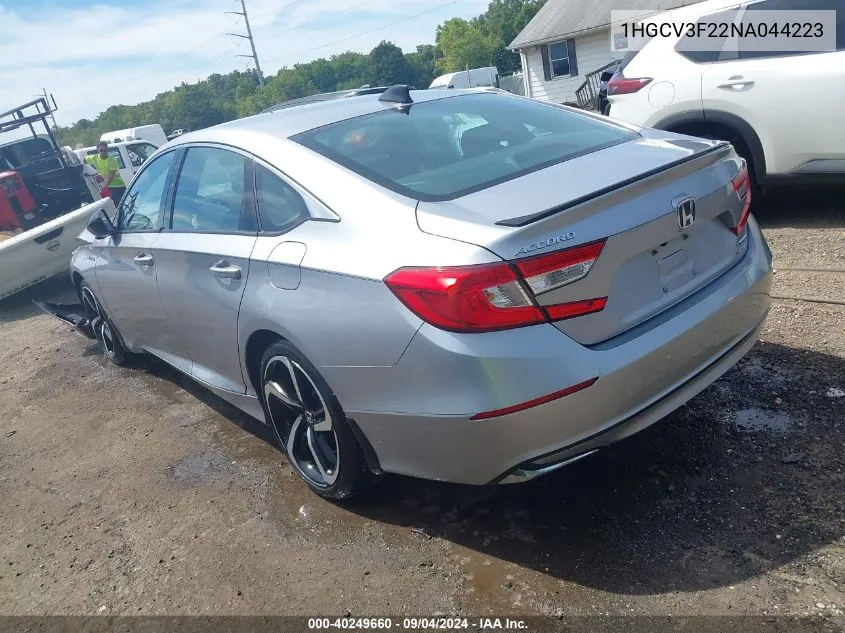 1HGCV3F22NA044223 2022 Honda Accord Hybrid Sport