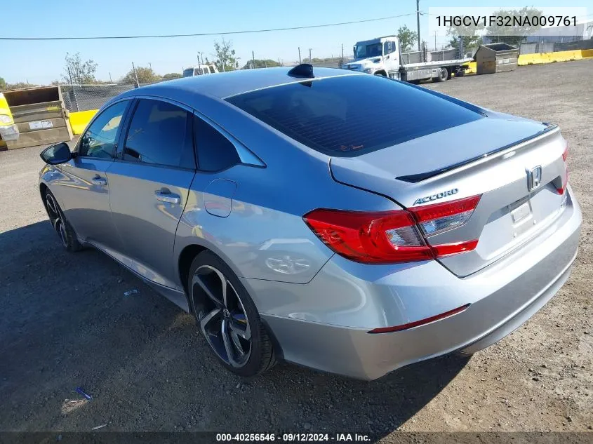 1HGCV1F32NA009761 2022 Honda Accord Sport