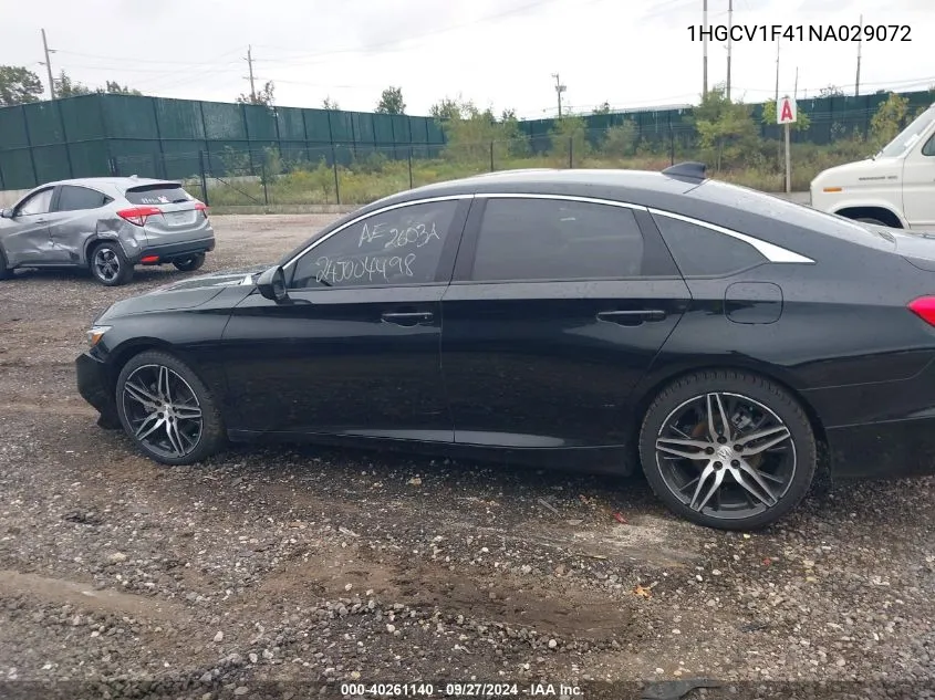 2022 Honda Accord Sport Se VIN: 1HGCV1F41NA029072 Lot: 40261140