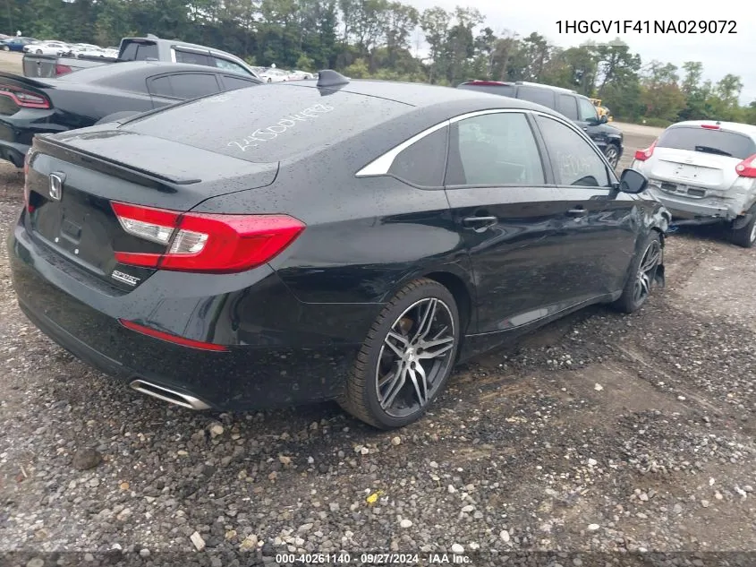 2022 Honda Accord Sport Se VIN: 1HGCV1F41NA029072 Lot: 40261140