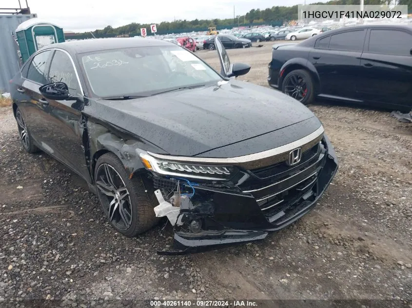 2022 Honda Accord Sport Se VIN: 1HGCV1F41NA029072 Lot: 40261140