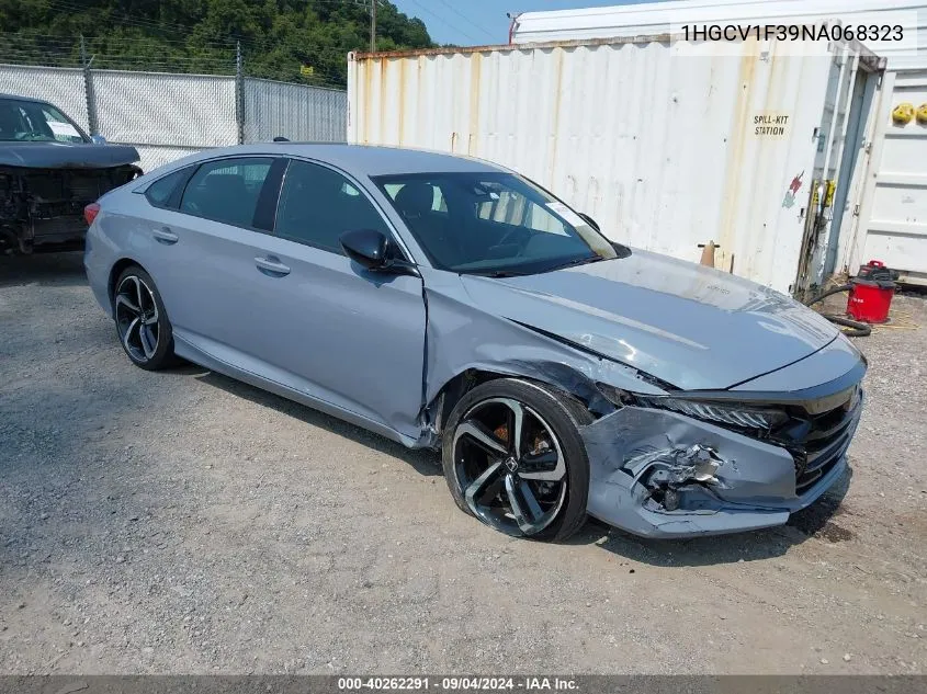 2022 Honda Accord Sport VIN: 1HGCV1F39NA068323 Lot: 40262291