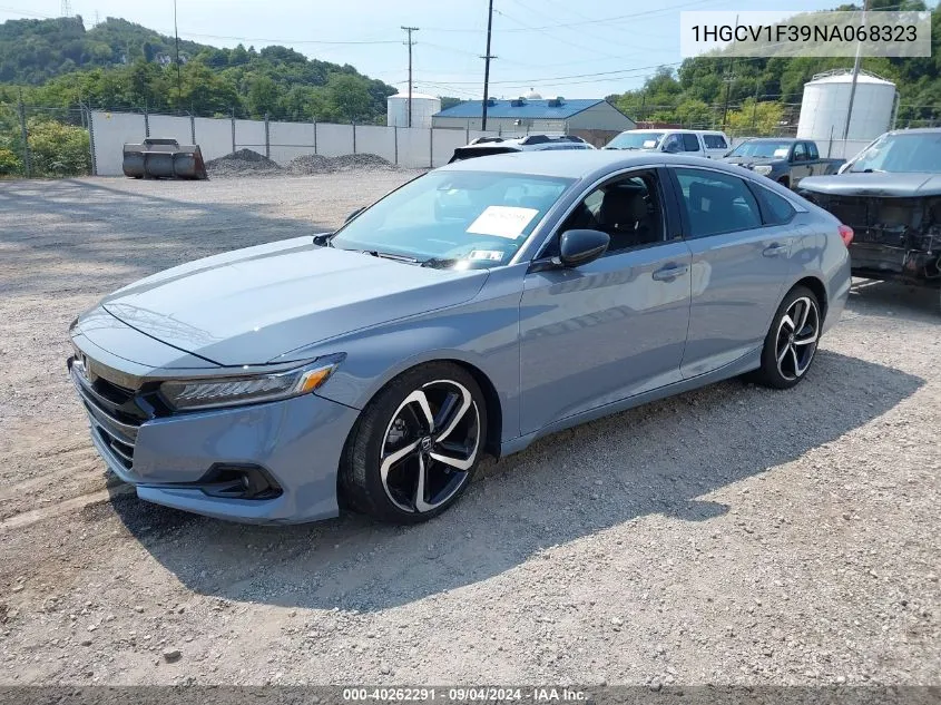 2022 Honda Accord Sport VIN: 1HGCV1F39NA068323 Lot: 40262291