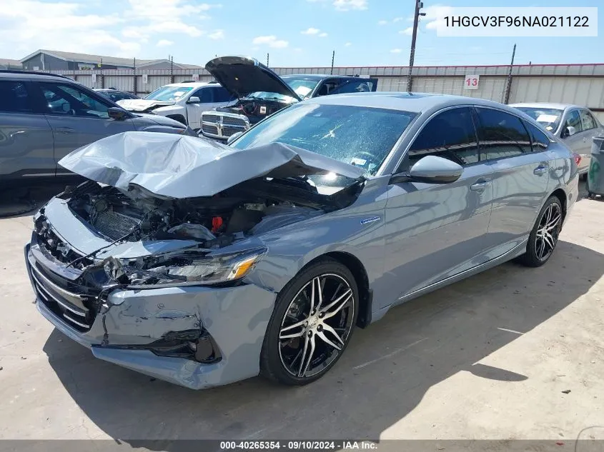 2022 Honda Accord Hybrid Touring VIN: 1HGCV3F96NA021122 Lot: 40265354