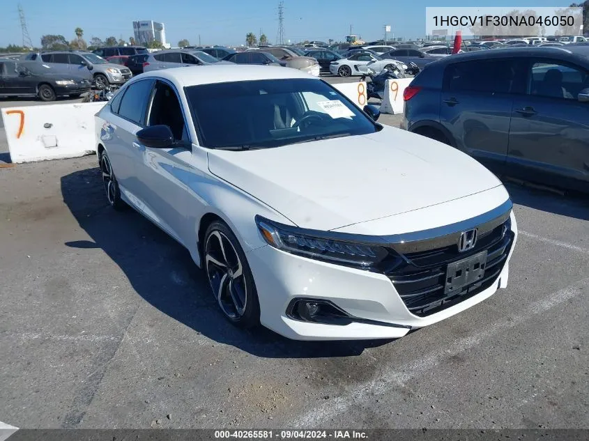 2022 Honda Accord Sport VIN: 1HGCV1F30NA046050 Lot: 40265581