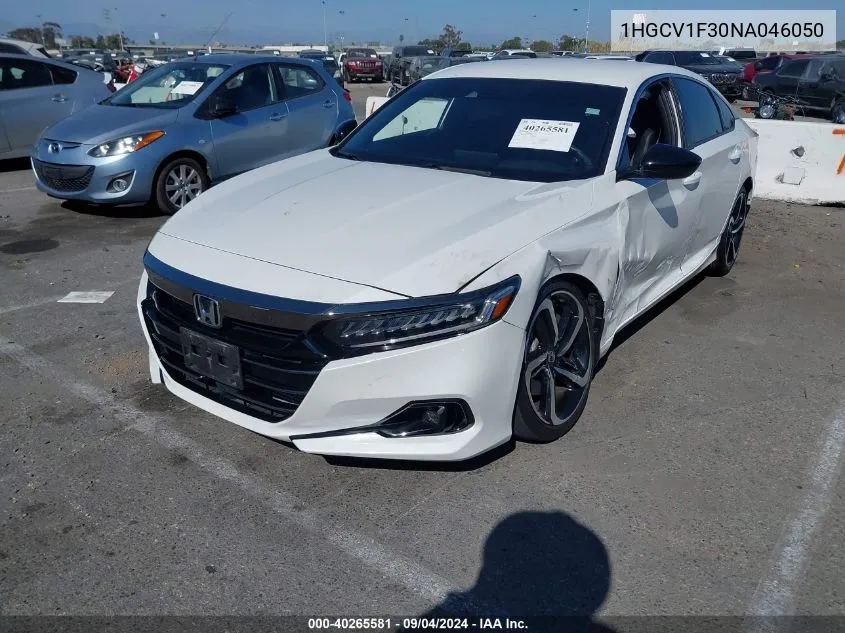 2022 Honda Accord Sport VIN: 1HGCV1F30NA046050 Lot: 40265581