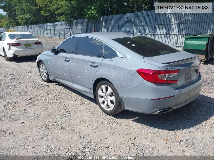 1HGCV1F32NA006083 2022 Honda Accord Sport