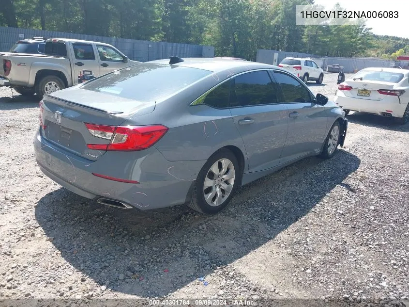 1HGCV1F32NA006083 2022 Honda Accord Sport