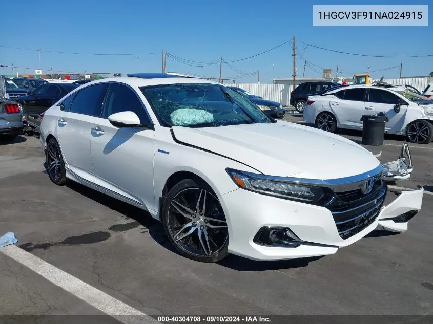 2022 Honda Accord Touring Hybrid VIN: 1HGCV3F91NA024915 Lot: 40304708