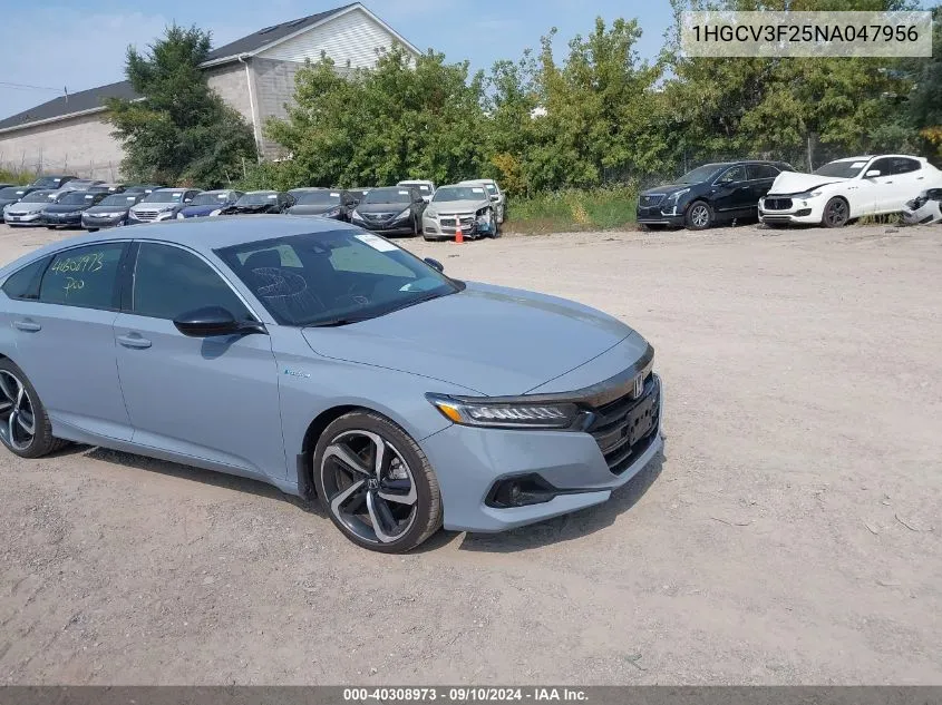 2022 Honda Accord Hybrid Sport VIN: 1HGCV3F25NA047956 Lot: 40308973