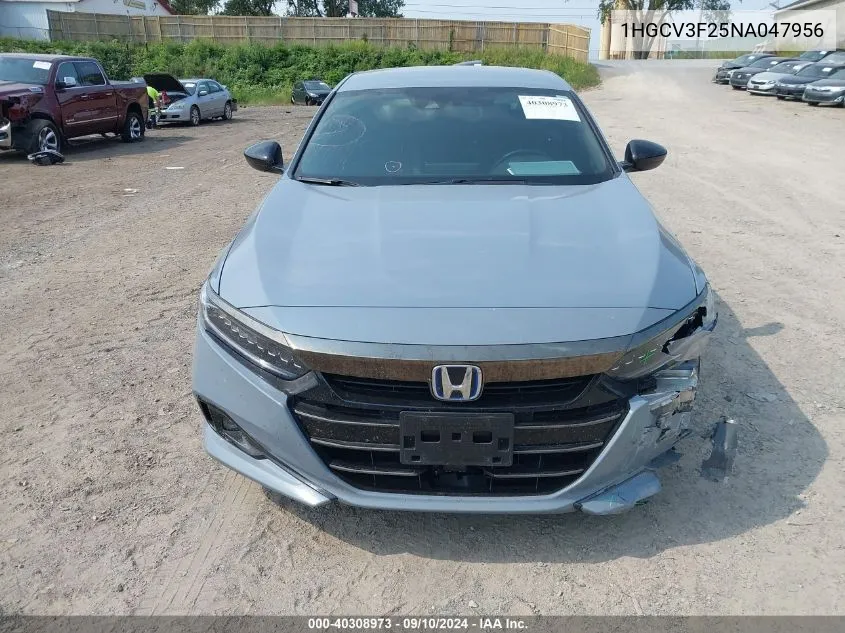 2022 Honda Accord Hybrid Sport VIN: 1HGCV3F25NA047956 Lot: 40308973