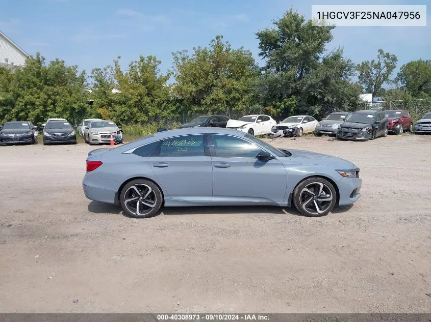 2022 Honda Accord Hybrid Sport VIN: 1HGCV3F25NA047956 Lot: 40308973