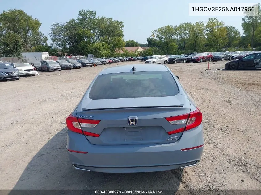 1HGCV3F25NA047956 2022 Honda Accord Hybrid Sport