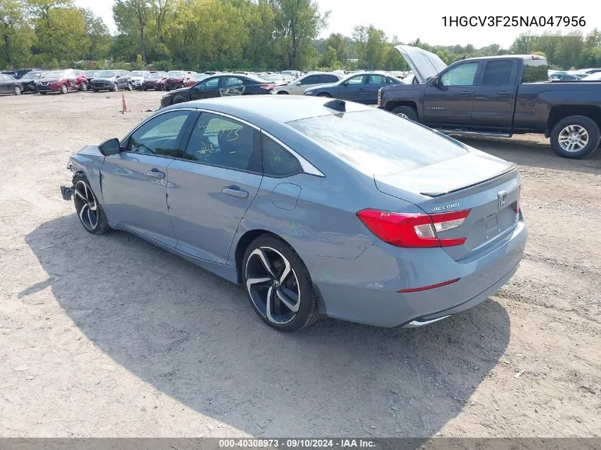 2022 Honda Accord Hybrid Sport VIN: 1HGCV3F25NA047956 Lot: 40308973