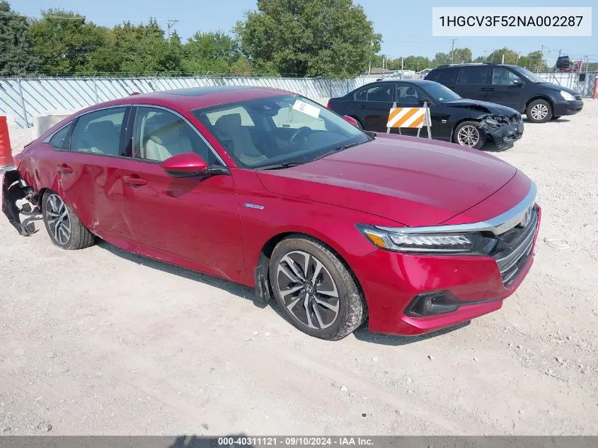 1HGCV3F52NA002287 2022 Honda Accord Hybrid Exl