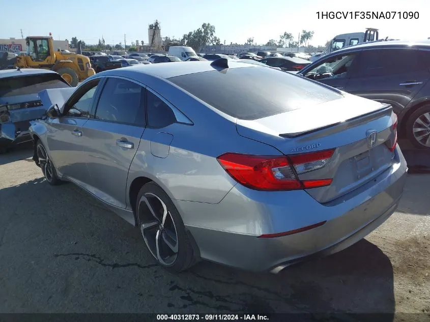 2022 Honda Accord Sport VIN: 1HGCV1F35NA071090 Lot: 40312873