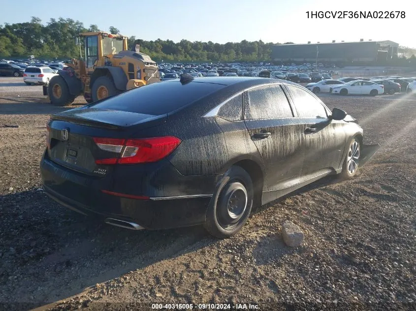 1HGCV2F36NA022678 2022 Honda Accord Sport 2.0T