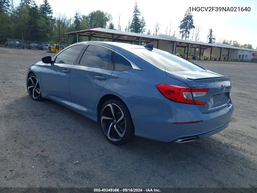 1HGCV2F39NA021640 2022 Honda Accord Sport 2.0T