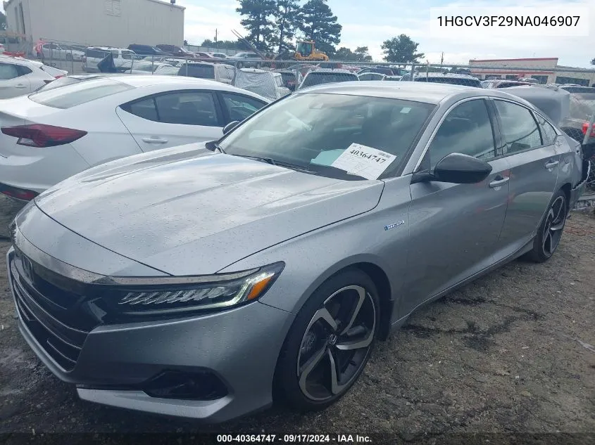 2022 Honda Accord Hybrid Sport VIN: 1HGCV3F29NA046907 Lot: 40364747