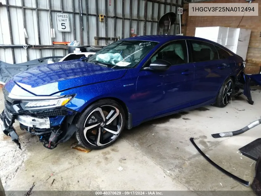 1HGCV3F25NA012494 2022 Honda Accord Hybrid Sport