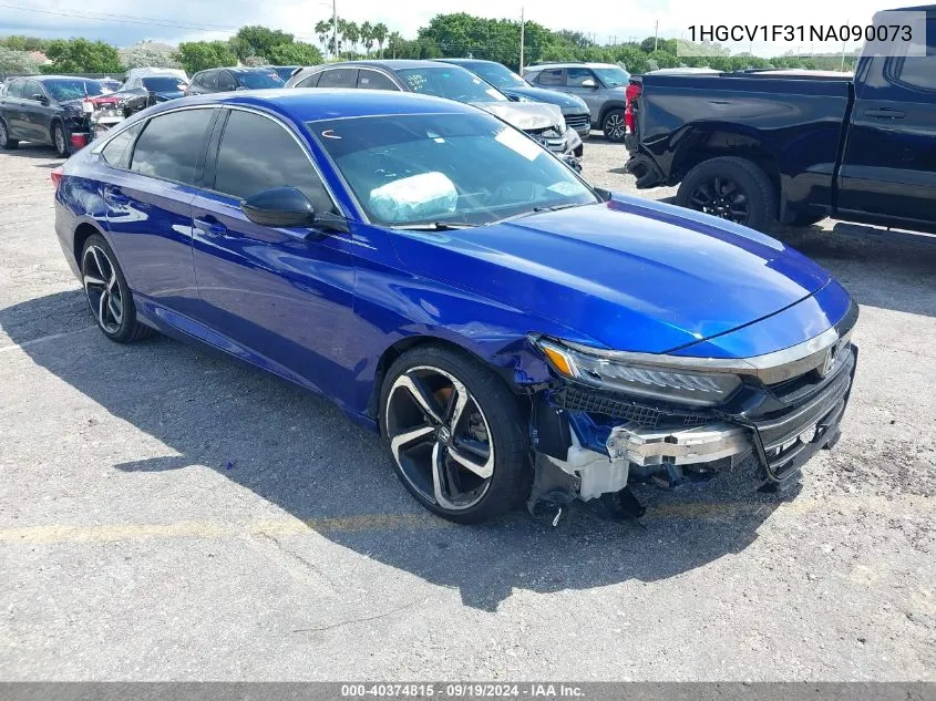 2022 Honda Accord Sport VIN: 1HGCV1F31NA090073 Lot: 40374815