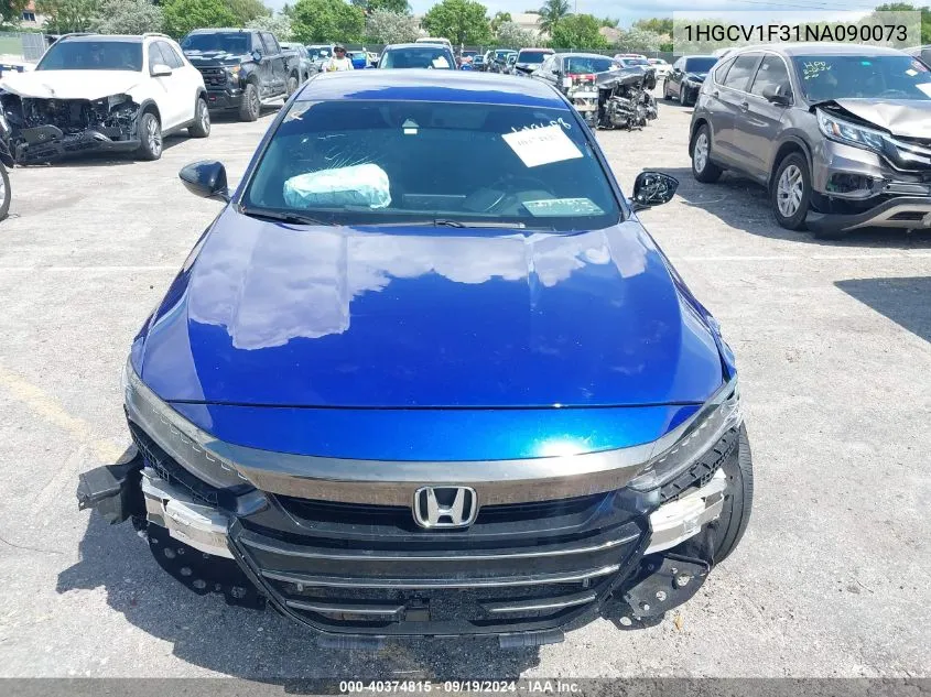 2022 Honda Accord Sport VIN: 1HGCV1F31NA090073 Lot: 40374815