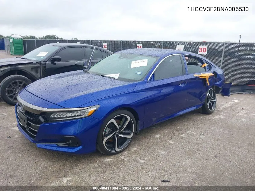 2022 Honda Accord Hybrid Sport VIN: 1HGCV3F28NA006530 Lot: 40411084