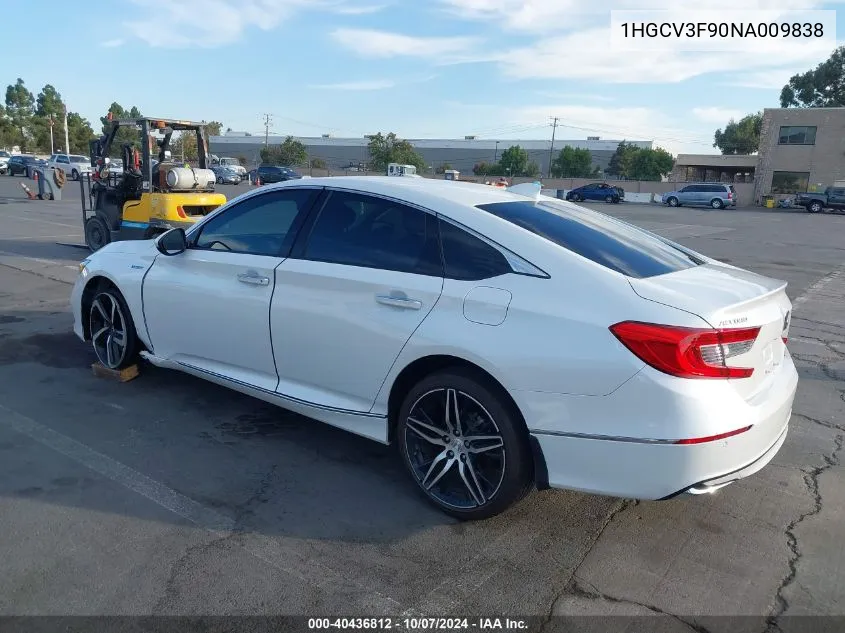 2022 Honda Accord Hybrid Touring VIN: 1HGCV3F90NA009838 Lot: 40436812