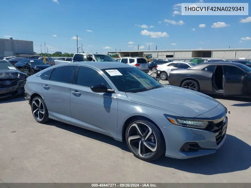 2022 Honda Accord Sport Special Edition VIN: 1HGCV1F42NA029341 Lot: 40447271