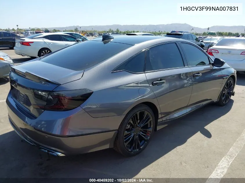 2022 Honda Accord Hybrid Touring VIN: 1HGCV3F99NA007831 Lot: 40459202