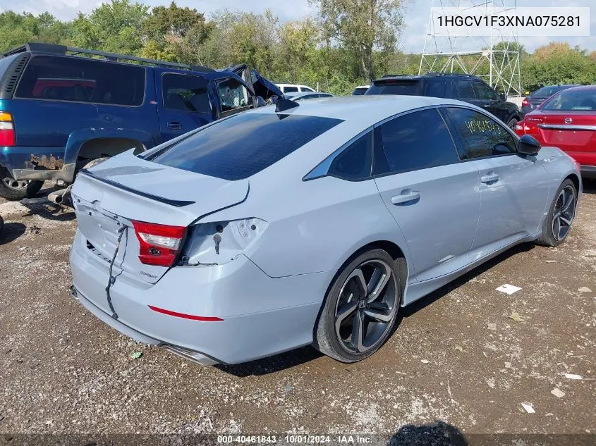 2022 Honda Accord Sport VIN: 1HGCV1F3XNA075281 Lot: 40461843