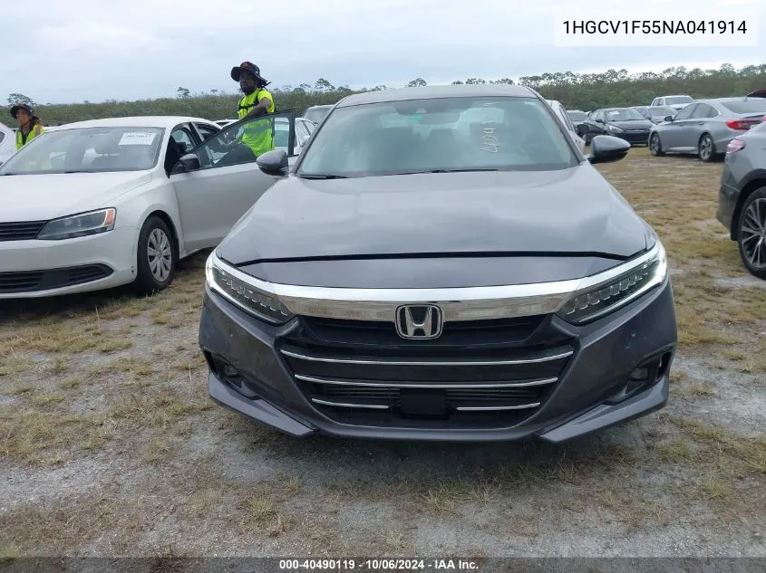 2022 Honda Accord Exl VIN: 1HGCV1F55NA041914 Lot: 40490119