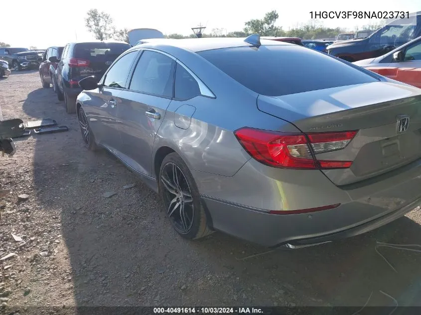 2022 Honda Accord Hybrid Touring VIN: 1HGCV3F98NA023731 Lot: 40491614