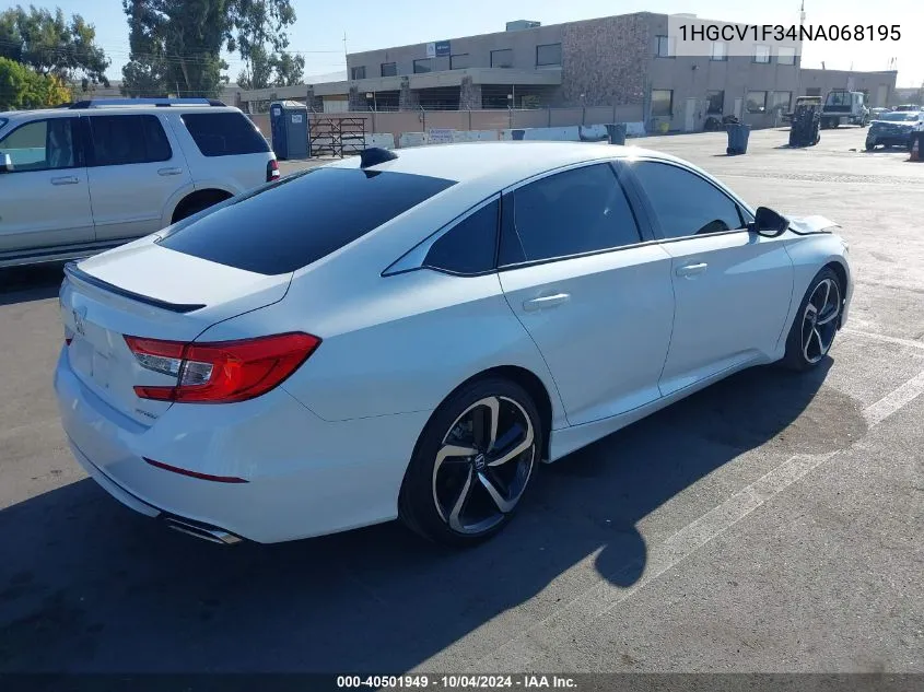 2022 Honda Accord Sport VIN: 1HGCV1F34NA068195 Lot: 40501949