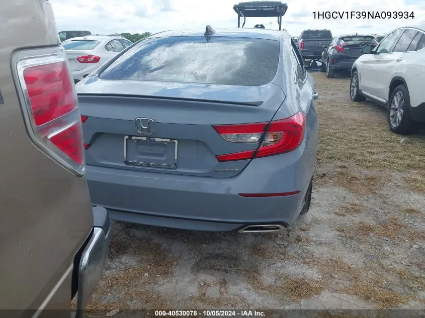 1HGCV1F39NA093934 2022 Honda Accord Sport