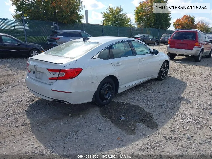 1HGCV1F35NA116254 2022 Honda Accord Sport